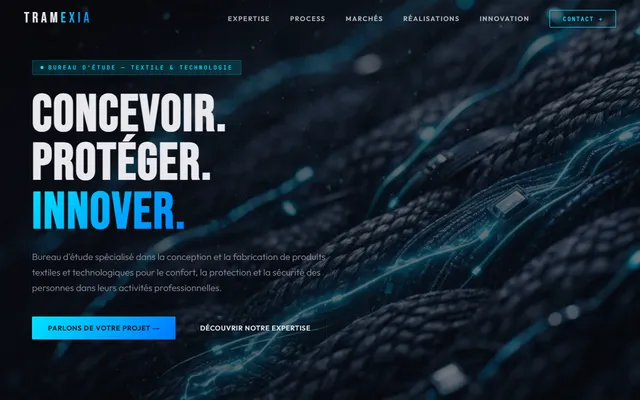 Tramexia — bureau d'étude spécialisé en textiles intelligents